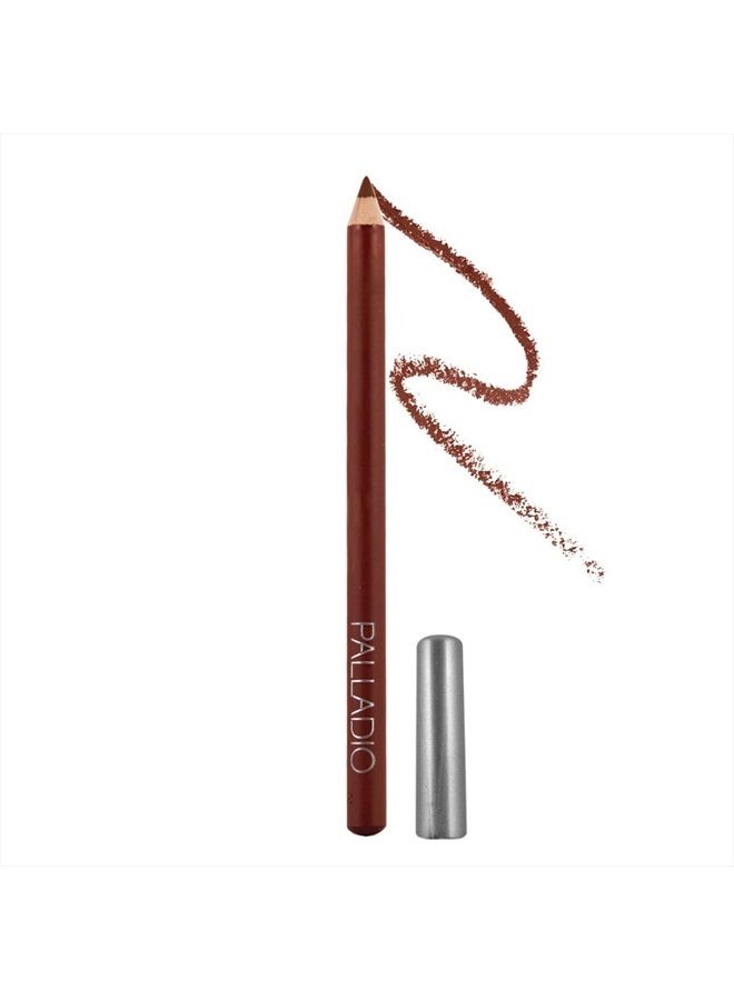 PALLADIO Lip Liner Pencil, Wooden, Firm yet Smooth, Contour and Line with Ease, Perfectly Outlined Lips, Comfortable, Hydrating, Moisturizing, Rich Pigmented Color, Long Lasting, Walnut - Image 1