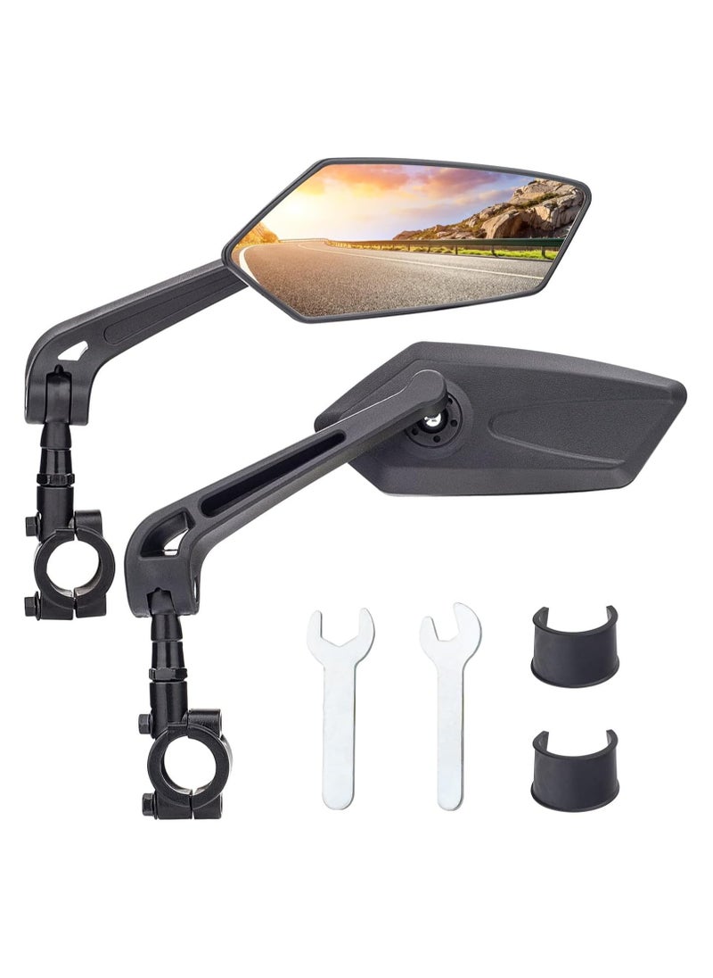 Soofam - 1Pair Bike Handlebar Rearview Mirror, Automotive Grade Glass Lens, HD 360 Wide Angle Degree Adjustable Mountain Bike Scooter Rearview Mirror, Scratch Resistant, Safe Bicycle Rearview Mirrors - Image 1
