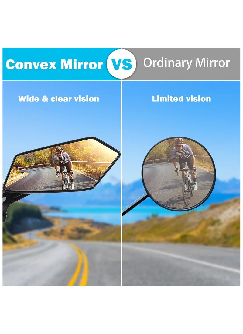 Soofam - 1Pair Bike Handlebar Rearview Mirror, Automotive Grade Glass Lens, HD 360 Wide Angle Degree Adjustable Mountain Bike Scooter Rearview Mirror, Scratch Resistant, Safe Bicycle Rearview Mirrors - Image 1