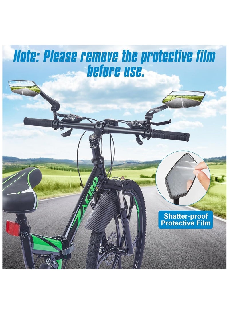 Soofam - 1Pair Bike Handlebar Rearview Mirror, Automotive Grade Glass Lens, HD 360 Wide Angle Degree Adjustable Mountain Bike Scooter Rearview Mirror, Scratch Resistant, Safe Bicycle Rearview Mirrors - Image 1