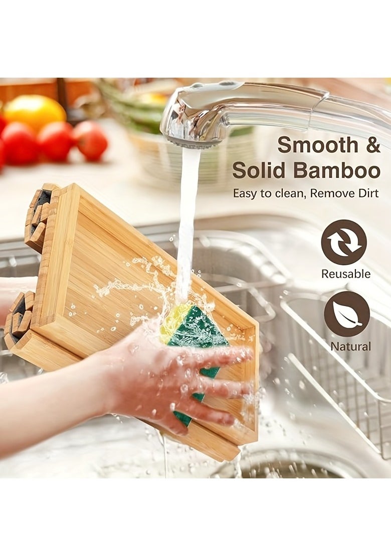 Generic - Bamboo sofa armrest tray, foldable beverage and snack cup placement tray, wooden sofa breakfast tray. - Image 1