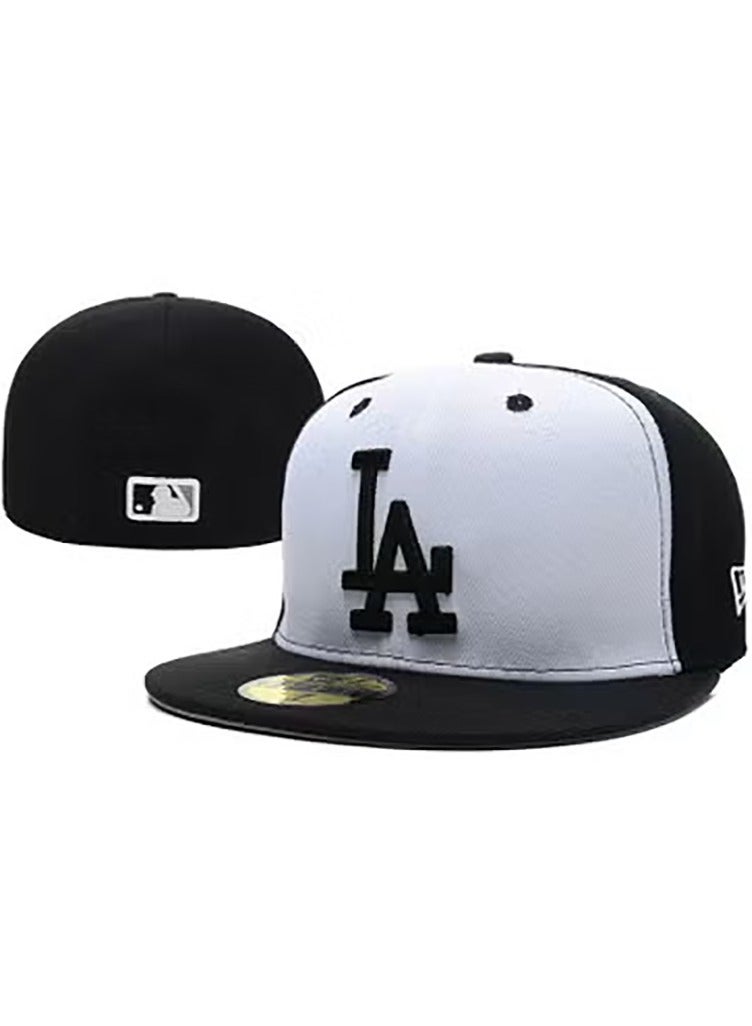 NEW ERA LA Dodgers Black & White Flat - Brim Cap, Embroidered Logo -61.5cm 