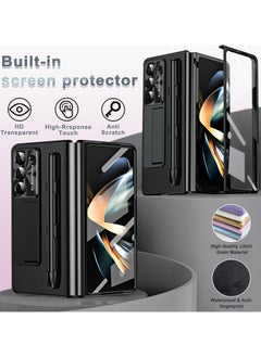 General Compatible with Samsung Galaxy Z Fold 5 Case with Pen, [Screen Protector] [Pen Holder] PU Leather + PC Frame Anti-Drop Full Coverage Protective Phone Case Cover for Z Fold 5 5G  - Image 3