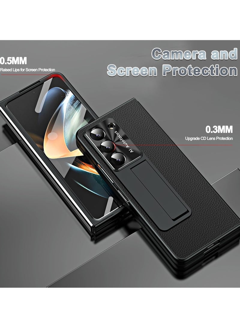 General Compatible with Samsung Galaxy Z Fold 5 Case with Pen, [Screen Protector] [Pen Holder] PU Leather + PC Frame Anti-Drop Full Coverage Protective Phone Case Cover for Z Fold 5 5G  - Image 5