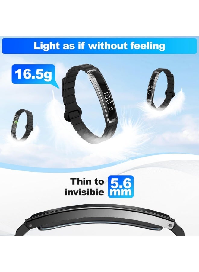 Smart Bracelet for Women Men, Health Activity Fitness Trackers, 24/7 Heart Rate, Blood Oxygen & Stress Monitor, 24H Sleep Tracker, Smart Wristband, Black - Image 2