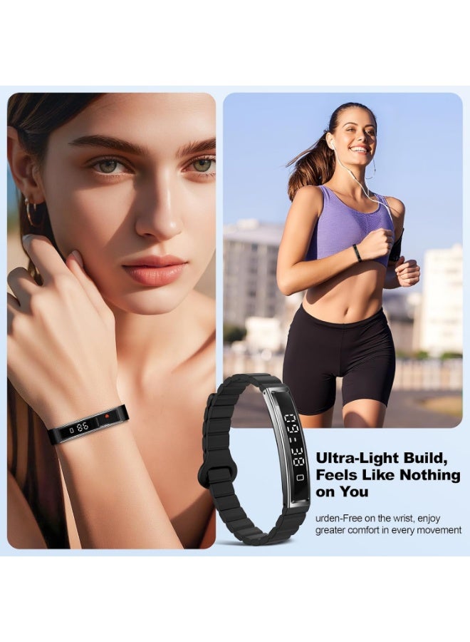 Smart Bracelet for Women Men, Health Activity Fitness Trackers, 24/7 Heart Rate, Blood Oxygen & Stress Monitor, 24H Sleep Tracker, Smart Wristband, Black - Image 4