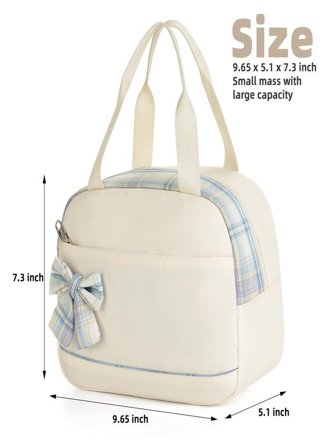 KIDNUO Lunch Bag for Women Men Cute Tote Bags Reusable Insulated Beach Box Case Large Capacity Cooler Purse for Work Picnic Travel Office Camping Handbag School Bookbag for Girls,Teen,College,Student Beige - Image 2