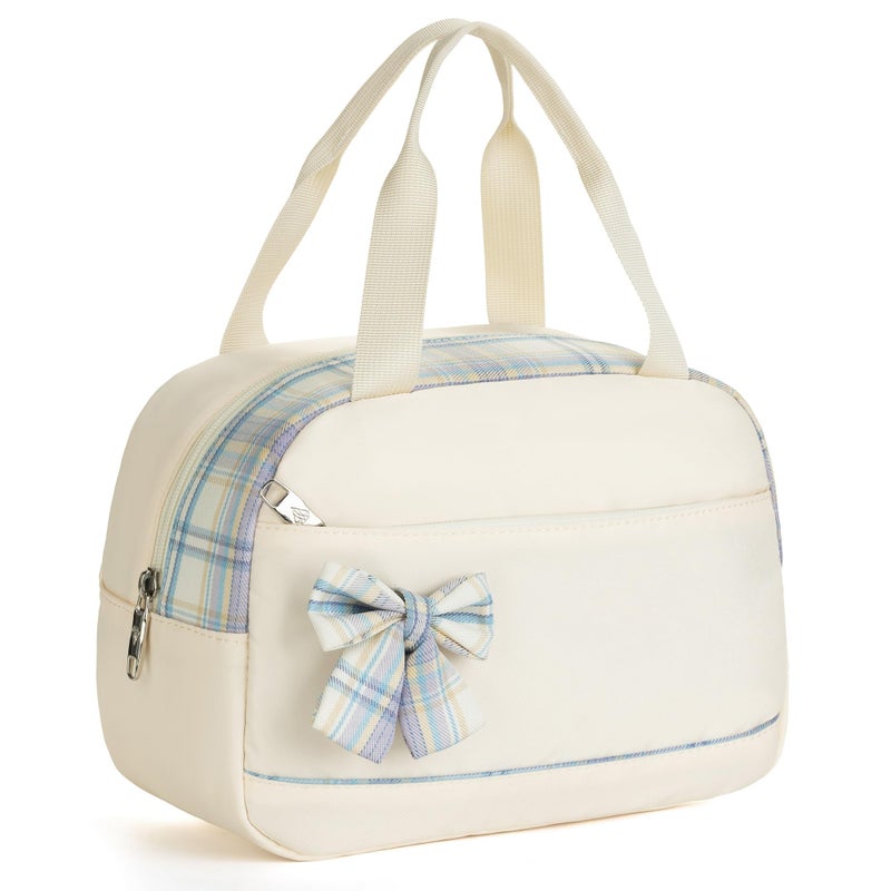 KIDNUO Lunch Bag for Women Men Cute Tote Bags Reusable Insulated Beach Box Case Large Capacity Cooler Purse for Work Picnic Travel Office Camping Handbag School Bookbag for Girls,Teen,College,Student Beige - Image 1