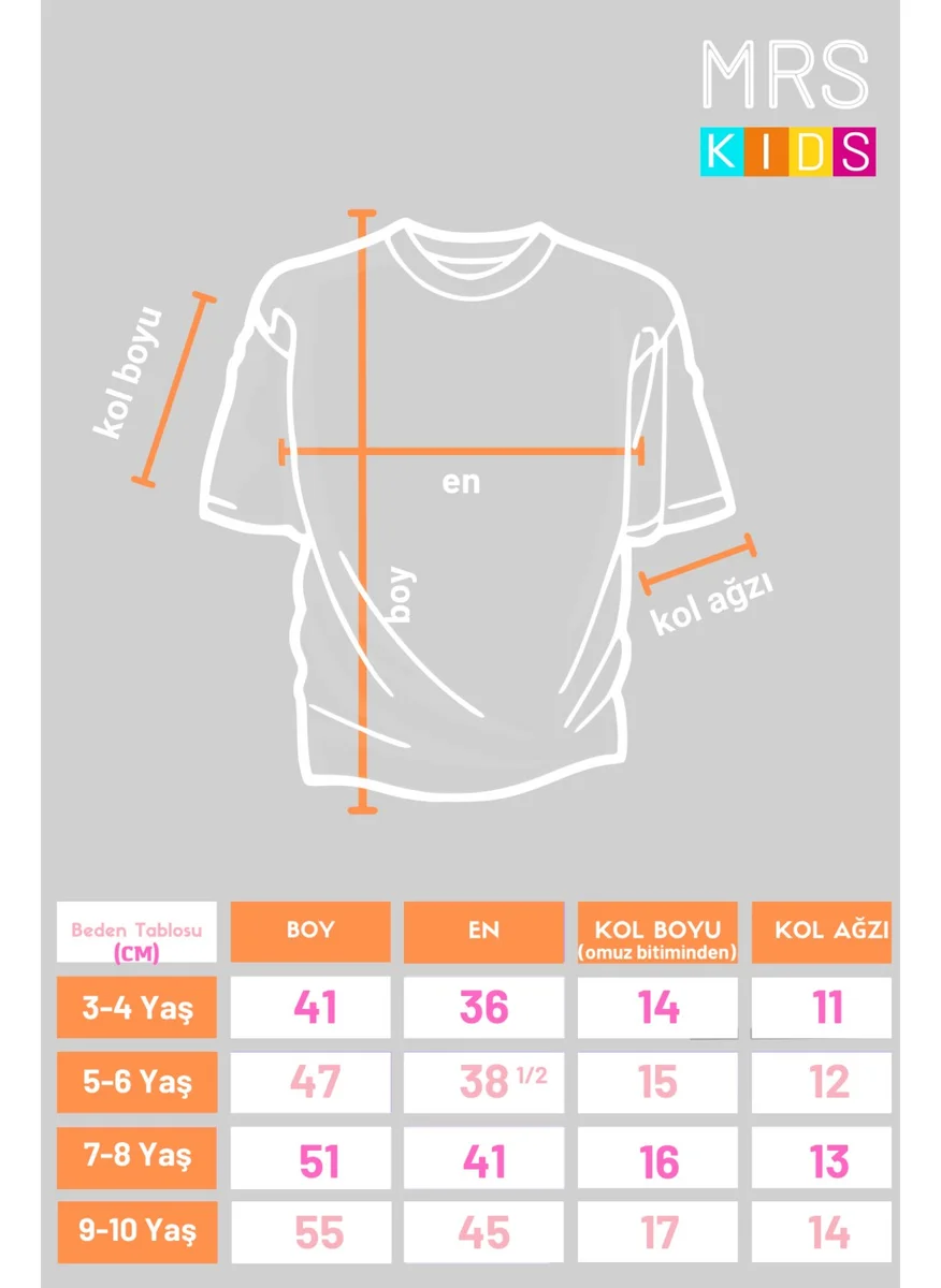 Mrs & Kids Blackpink Oversize Girl's Printed Crew Neck 100% Cotton Black T-Shirt