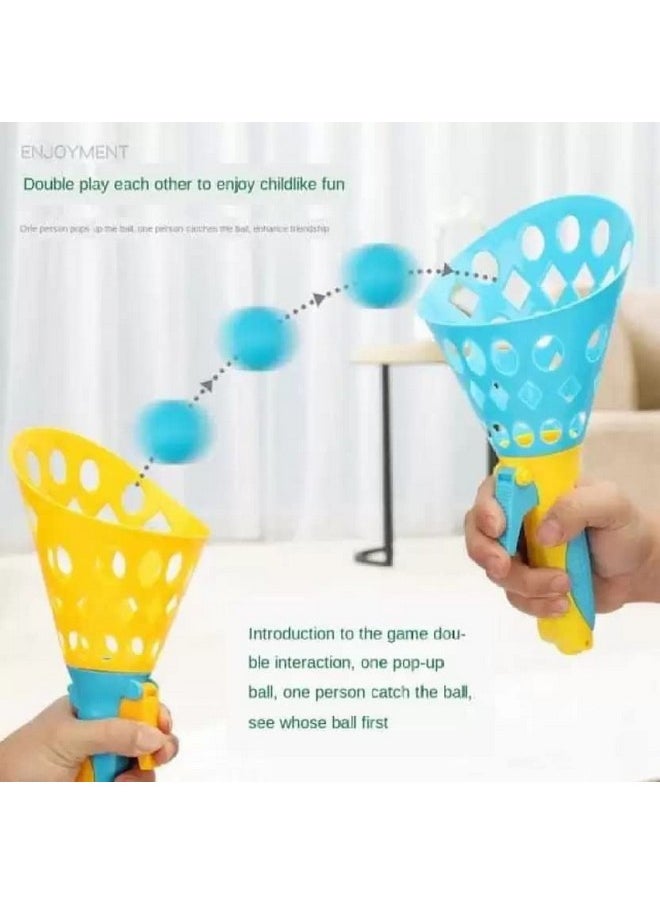 Storio Click And Catch Twin Ball Launcher Game With 3 Balls Indoor Outdoor Toy Set, Pop & Catch Ball Play Fun Boys & Girls - Multicolor  - Image 3