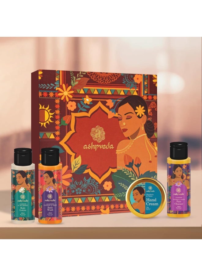 Ashpveda Heritage Gift Box | Luxury Body Care Kit – Body Lotion30ml, Hand Cream15g, Body wash 30ml& Face Wash 30ml– Ayurvedic Hydration & Glow - Travel Size Pack - Image 1