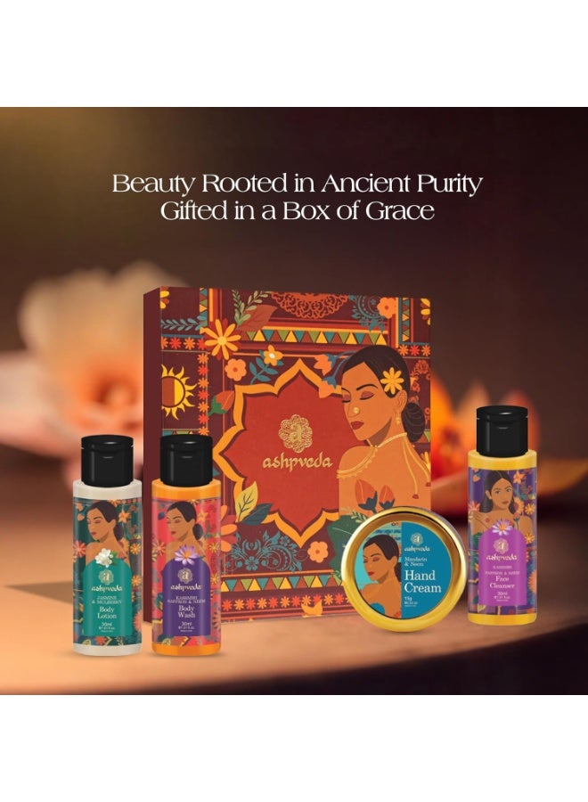 Ashpveda Heritage Gift Box | Luxury Body Care Kit – Body Lotion30ml, Hand Cream15g, Body wash 30ml& Face Wash 30ml– Ayurvedic Hydration & Glow - Travel Size Pack - Image 3