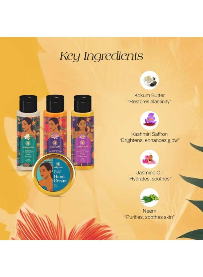 Ashpveda Heritage Gift Box | Luxury Body Care Kit – Body Lotion30ml, Hand Cream15g, Body wash 30ml& Face Wash 30ml– Ayurvedic Hydration & Glow - Travel Size Pack - Image 2