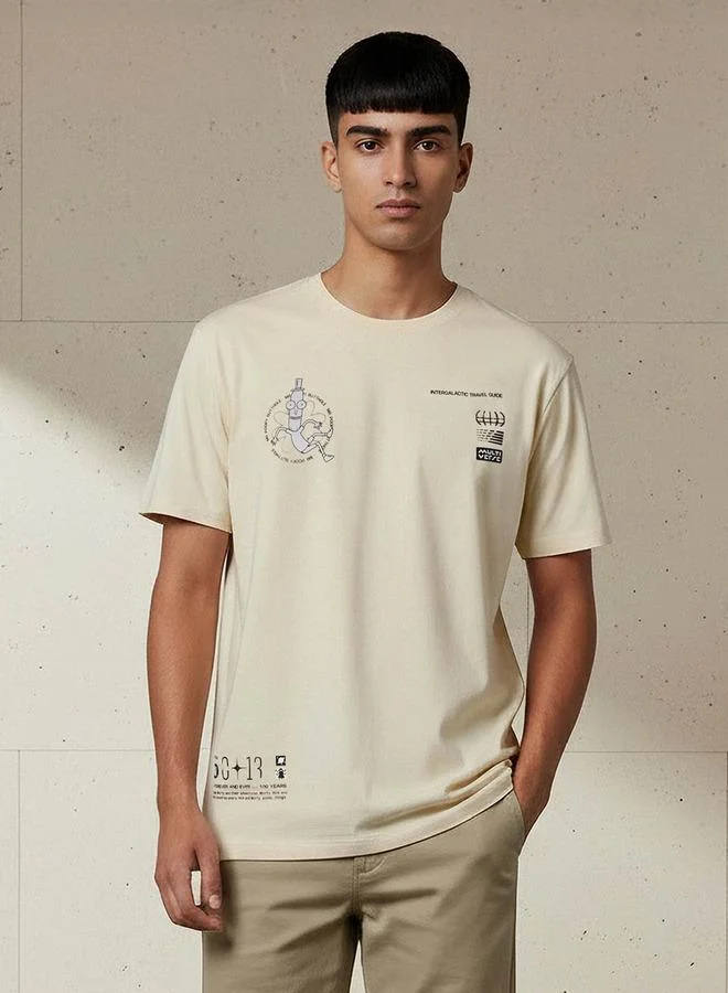 اس بي كاركترز تيشيرت رجالي بطبعة ريك ومورتي بياقة دائرية وأكمام قصيرة بقصة عادية