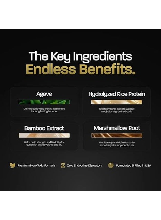 استنادا الي Curl Mousse - حجم فوري وتعريف مع عقد مرن - صيغة خفيفة الوزن مع بروتين الأغاف والأرز - غير سامة، خالية من السيليكون لجميع أنواع Curl (6.8 أوقية فلورية، حزمة من 1) - Image 4