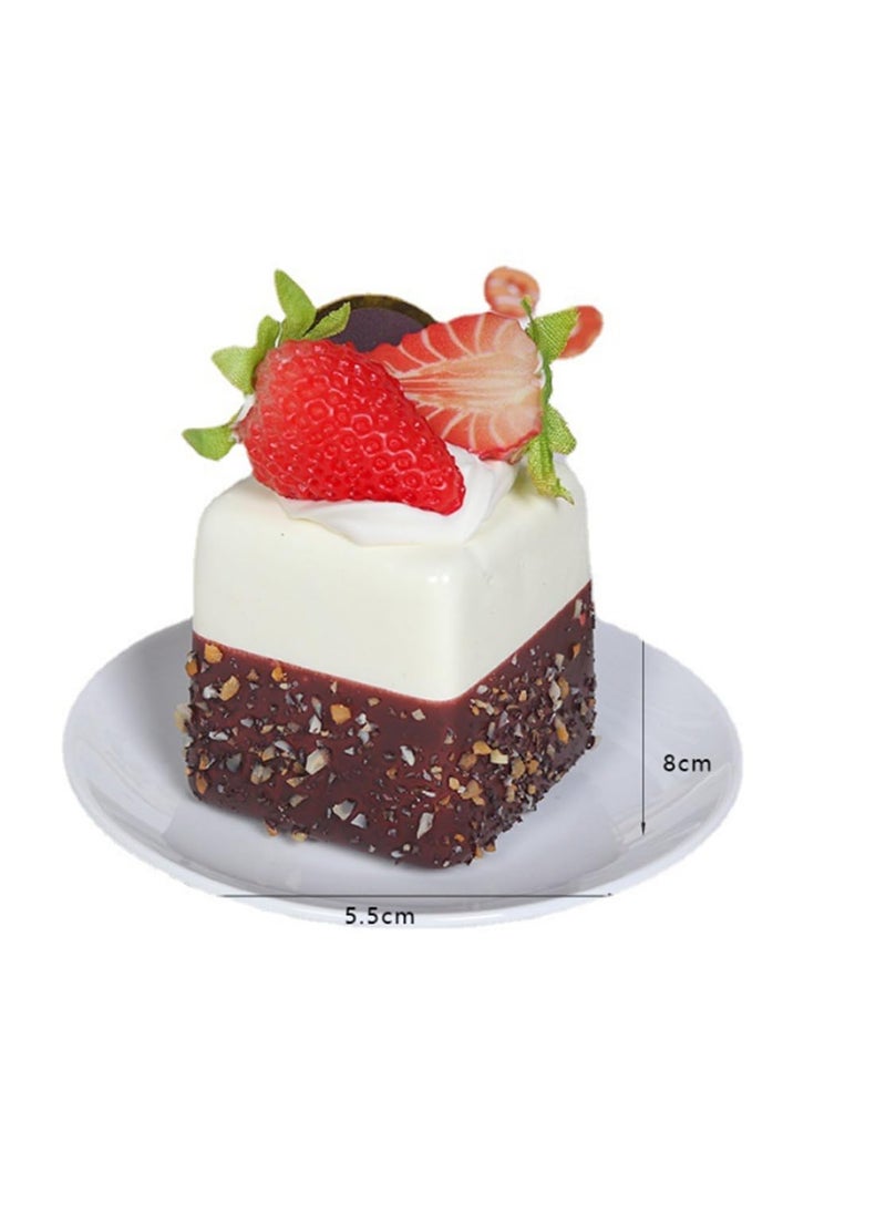 Skyseen Skyseen 4PCS Artificial Chocolate Fruit Cake Fake Cupcake Model Photography Prop for Home Kitchen Party Decoration  - Image 5