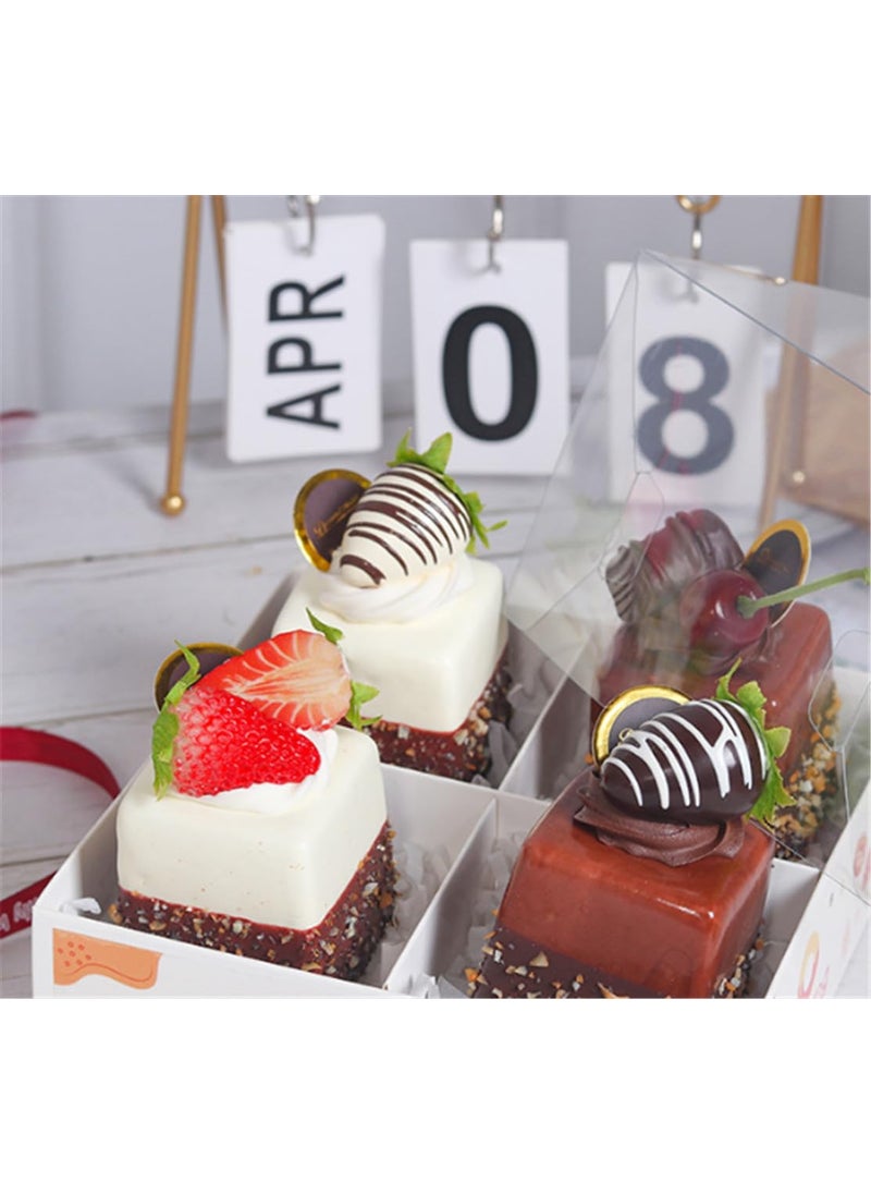 Skyseen Skyseen 4PCS Artificial Chocolate Fruit Cake Fake Cupcake Model Photography Prop for Home Kitchen Party Decoration  - Image 4