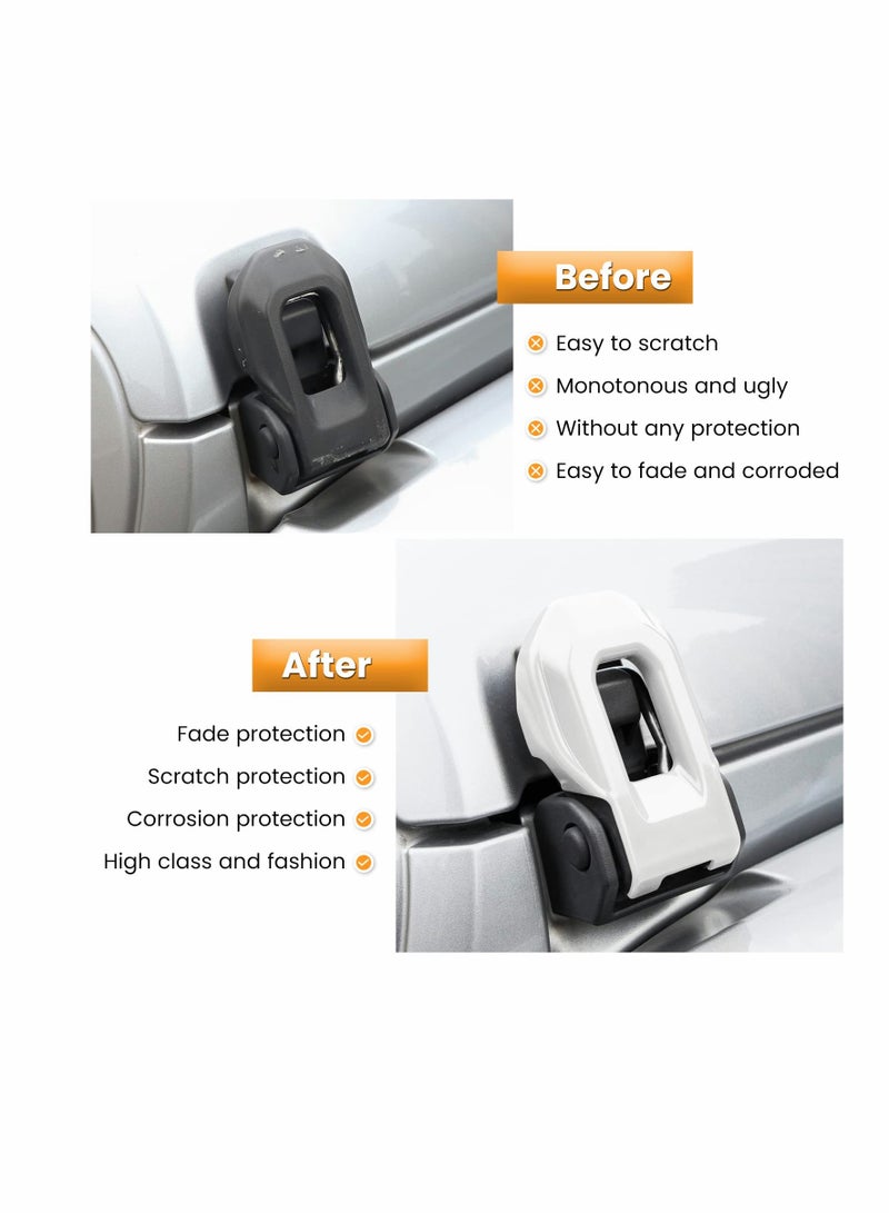 KASTWAVE Hood Latch Lock Catch Brackets Cover for 2018-2022 Jeep Wrangler JL JLU Unlimited Sports Freedom Sahara Rubicon Gladiator JT 2-Door & 4-Door Exterior Accessories Decoration (White 2PCS)