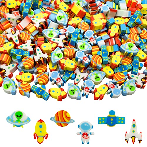 ZAKVOOR 300 Pieces Space Mini Erasers Assortment Novelty Pencil Erasers Bulk for Rewards Prizes Gift Filler - Image 1