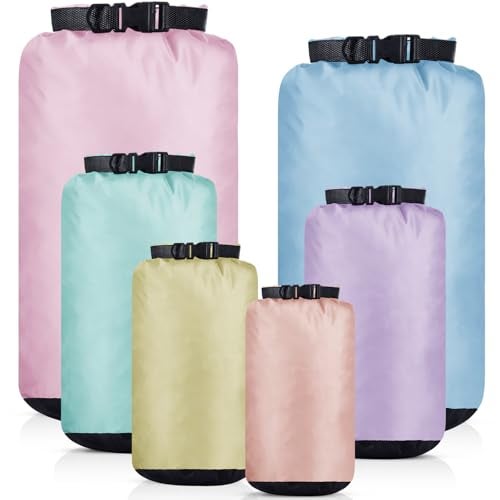 GliCraft 6 Pcs Waterproof Dry Bag Sack Lightweight Outdoor Dry Bags 35 L 20 L 15 L 10 L 5 L 3 L Waterproof Boat Bag for Kayaking Backpacking Hiking Camping Rafting Macaron Color - Image 1
