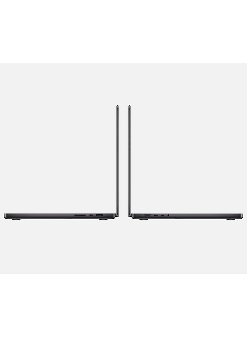 ابل  ماك بوك برو MX2X3 بشاشة 16.2 بوصة، معالج M4 Pro رباعي النواة، معالج رسوميات عشروني النواة | ذاكرة وصول عشوائي 24 جيجابايت | قرص صلب SSD بسعة 512 جيجابايت | نظام macOS | الإنجليزية/العربية | أسود فضائي الإنجليزية/العربية - Image 2