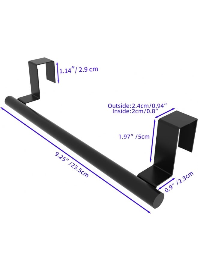 Cabinet Door Towel Bar - Single, Stainless Steel & Matte Black Over Cupboard Door Towel Holder - Image 2