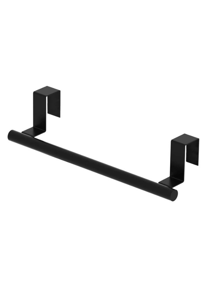 Cabinet Door Towel Bar - Single, Stainless Steel & Matte Black Over Cupboard Door Towel Holder - Image 1