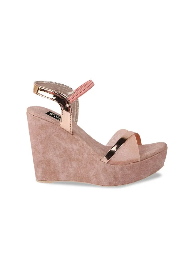 Shoetopia Shoetopia Girls Open Toe Wedge Heels with Ankle Loop
