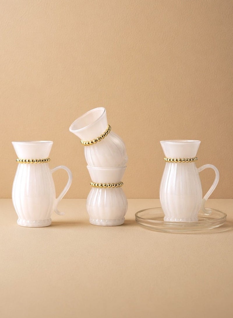 Raz 18 Pieces Luxury Glass Tea & Coffee Cups Set with Saucers | Tea and Coffee Serving Set | Elegant Gift Box - Image 1