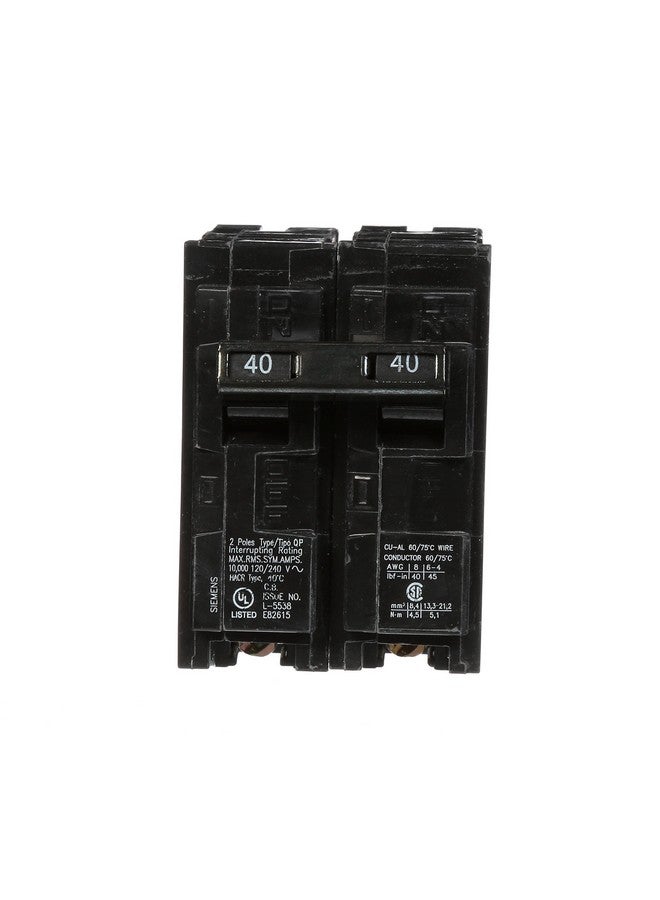 Siemens Q240 40-Amp Double Pole Type QP Circuit Breaker, Black - Image 1
