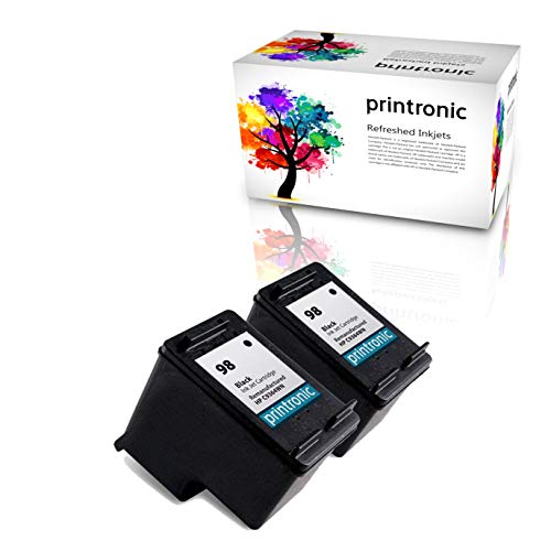 Printronic Remanufactured Ink Cartridge Replacement for HP 98 for DeskJet D4145 OfficeJet H470 6310 PhotoSmart C4100 D5060 (2 Black) - Image 3