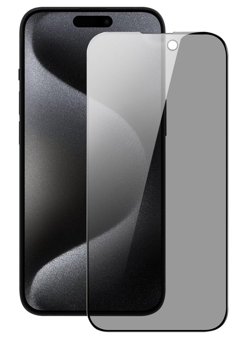 vesus Privacy Glass for iPhone 15 Pro Max Screen Protector Anti-Spy Tempered Glass Film 9H Hardness Scratch Resistant Bubble Free Anti Spy Tempered Glass - Image 2