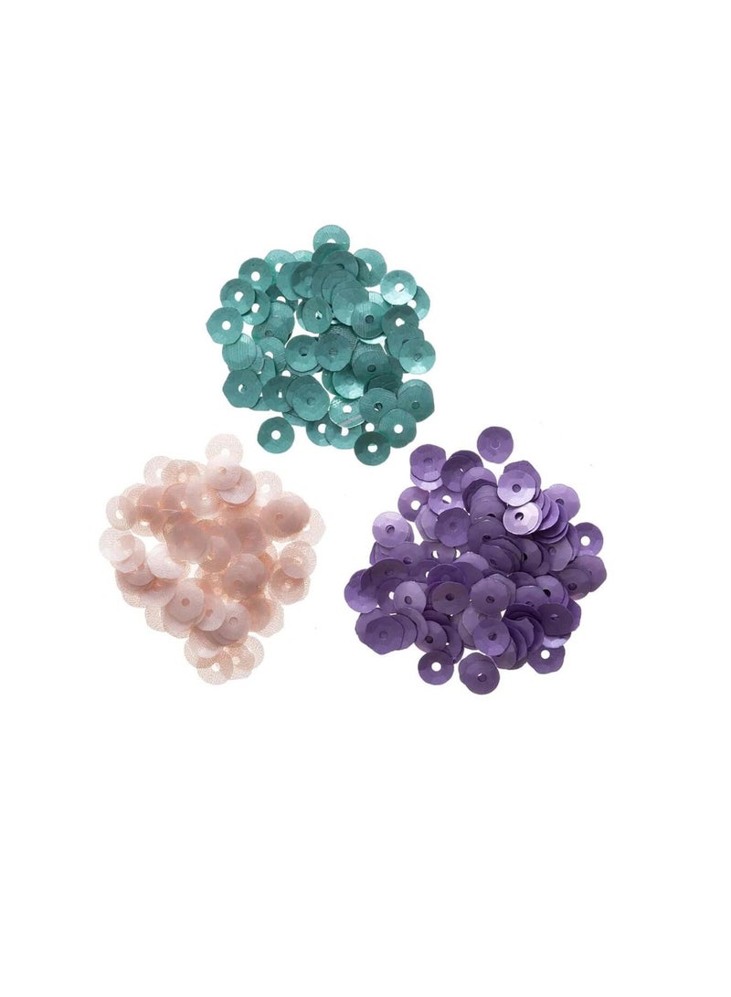 Matte Sequins Coral Teal Violet 5mm 0.15 Grams - Image 3
