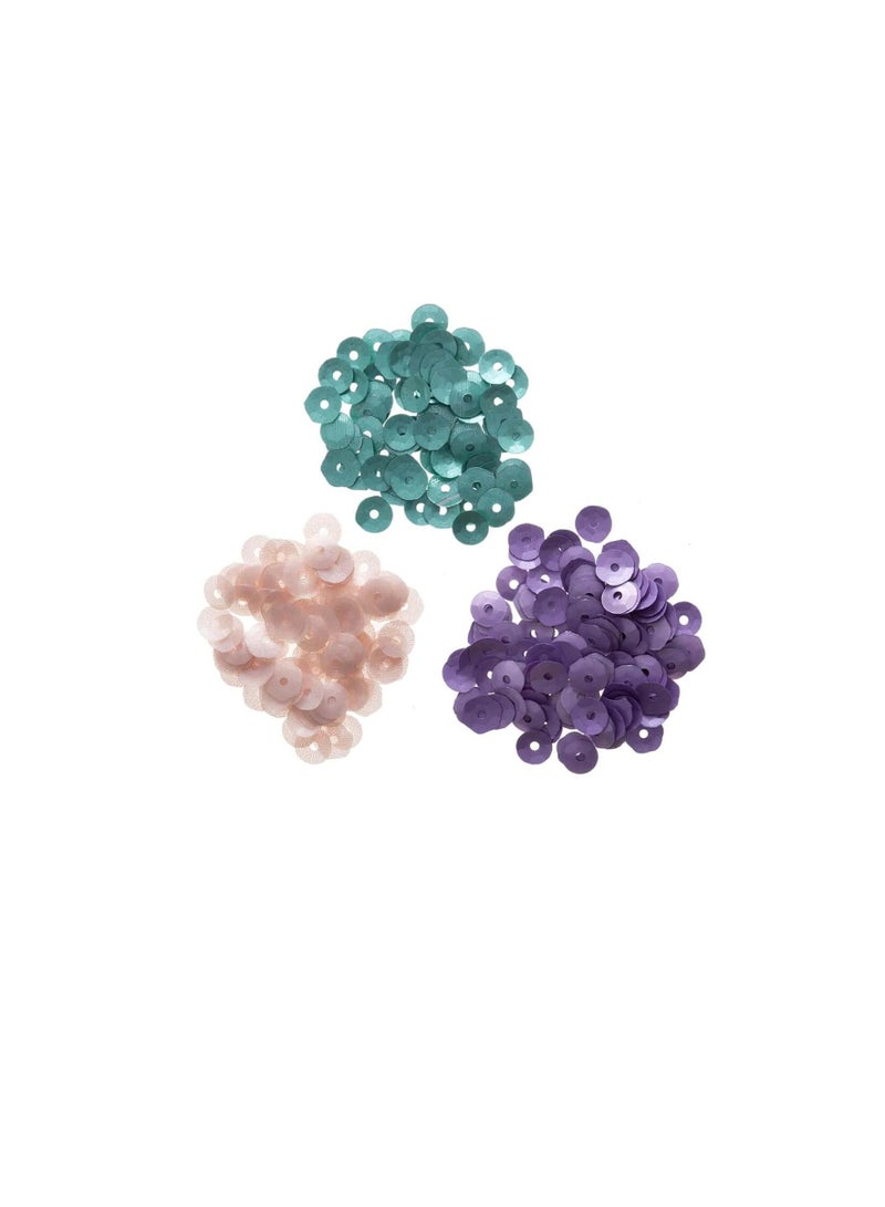 Matte Sequins Coral Teal Violet 5mm 0.15 Grams - Image 2