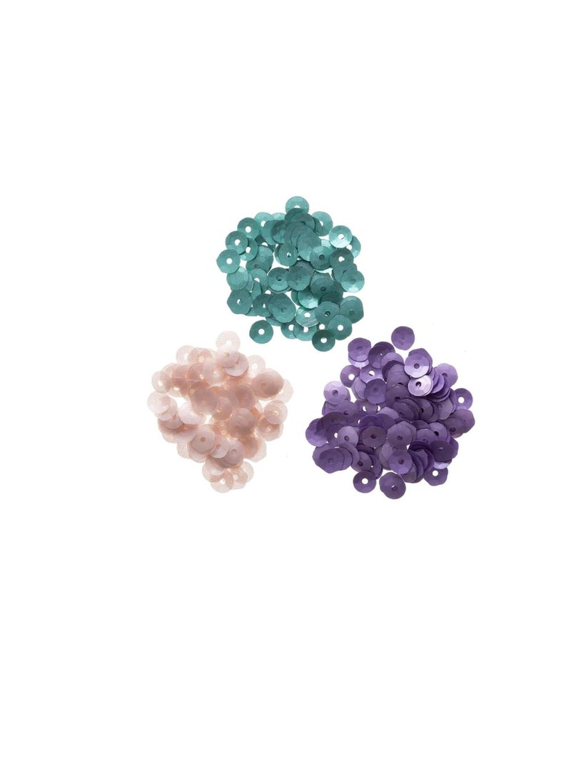 Matte Sequins Coral Teal Violet 5mm 0.15 Grams - Image 1