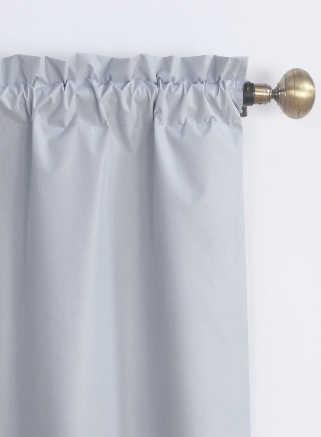 إيزي هوم ستارة نافذة سهلة التركيب من إيزي هوم للمطبخ والحمام وغرفة المعيشة، معزولة حرارياً، مانعة للضوء، مقاس 54 × 18 بوصة، ستارة تعتيم الغرفة مع جيب للعمود، لوحة واحدة رمادي فضي - Image 3