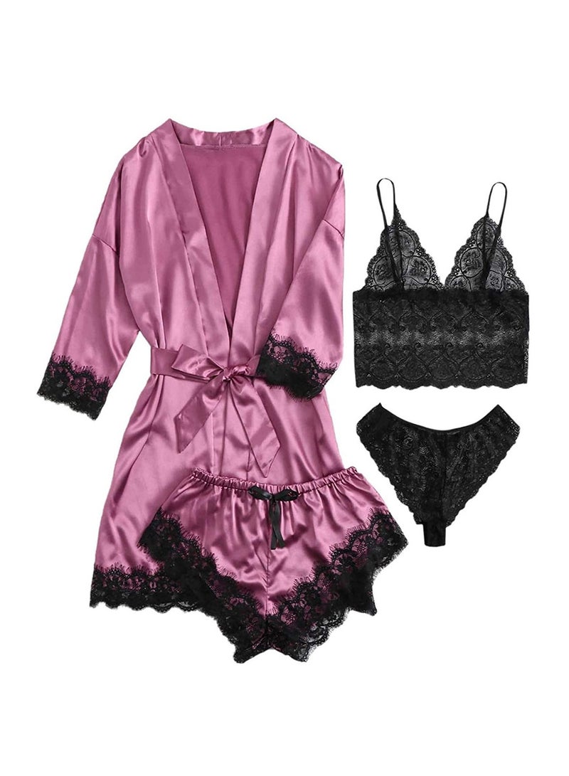 4pcs pajamas women's home pajamas lace pajamas set  - Image 1