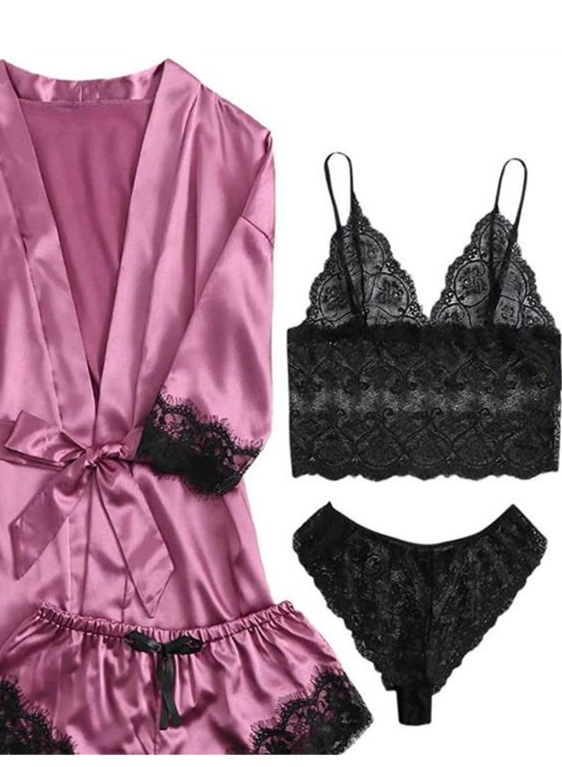 4pcs pajamas women's home pajamas lace pajamas set  - Image 5