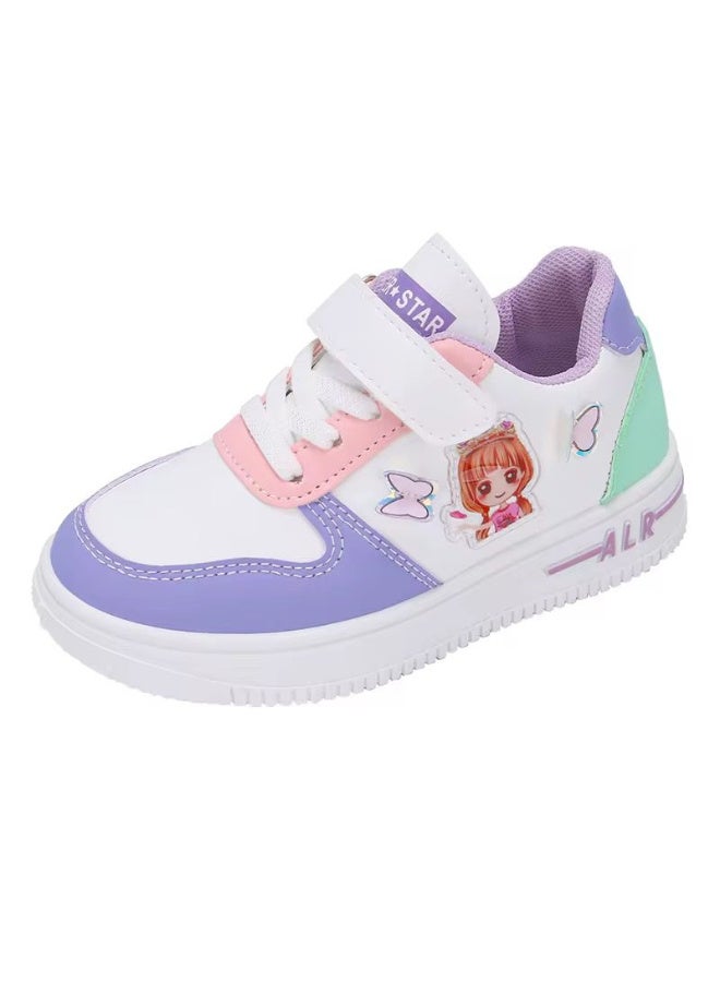 Kids Unicorn Sneakers Shoes  with Colorful Cartoon & Butterfly Design - Image 1