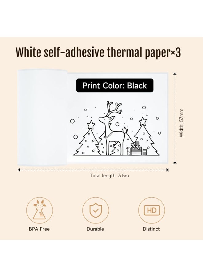 iDPRT Mini Thermal Sticker Paper - (57x29mm, 3.5m/Roll) for Instant Cameras Sticker Printer S1- Refill for Kids' Pocket Printer, Mini Photo Labels, for Photos, to-do Lists, 3 Rolls - Image 4