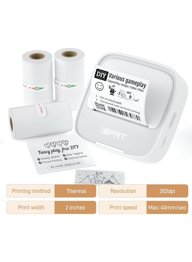 iDPRT Mini Thermal Sticker Paper - (57x29mm, 3.5m/Roll) for Instant Cameras Sticker Printer S1- Refill for Kids' Pocket Printer, Mini Photo Labels, for Photos, to-do Lists, 3 Rolls - Image 3