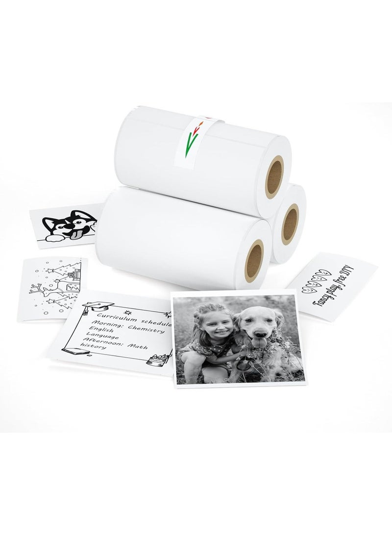 iDPRT Mini Thermal Sticker Paper - (57x29mm, 3.5m/Roll) for Instant Cameras Sticker Printer S1- Refill for Kids' Pocket Printer, Mini Photo Labels, for Photos, to-do Lists, 3 Rolls - Image 1