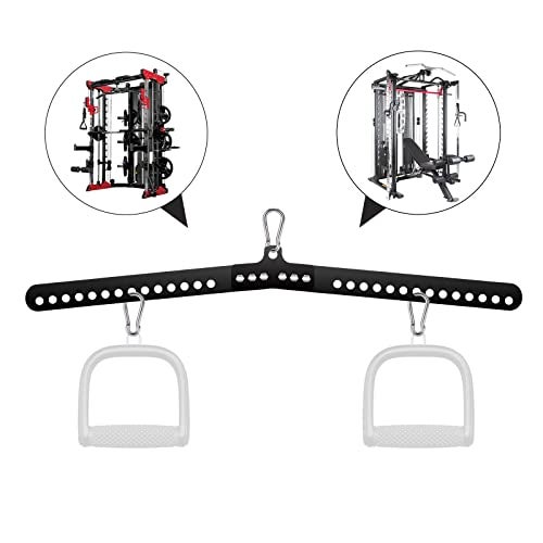RIMLUFE 32" D Handle Cable Crossover Double Pulley System Workout Rope Exercise Machine Accessories Spreader Lat Pull Down Bar Attachment Double Hook Parts for Squat Rack Home Gym(8mm) - Image 5
