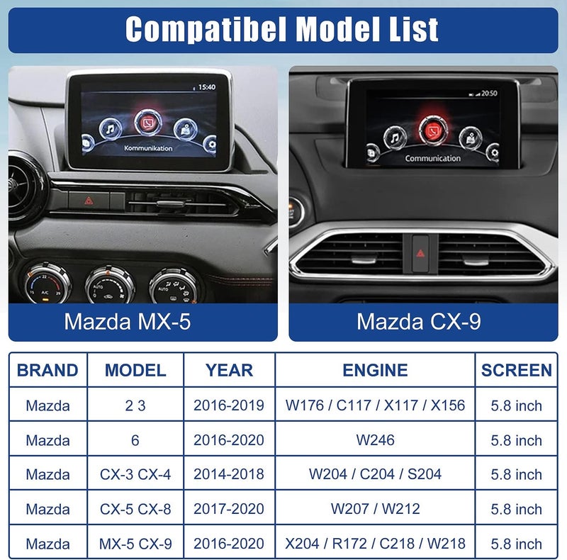 HMYC مجموعة ترقية HMYC لسيارات مازدا مع Carplay وAndroid Auto - TK78-66-9U0C مركز OEM لنظام MZD Connect (2014-2021) - Image 5