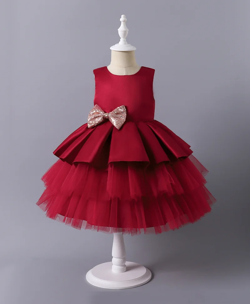 Mark & Mia Mark & Mia Sequins Embellished Bow Detailed Sleeveless Tutu Dress - Red