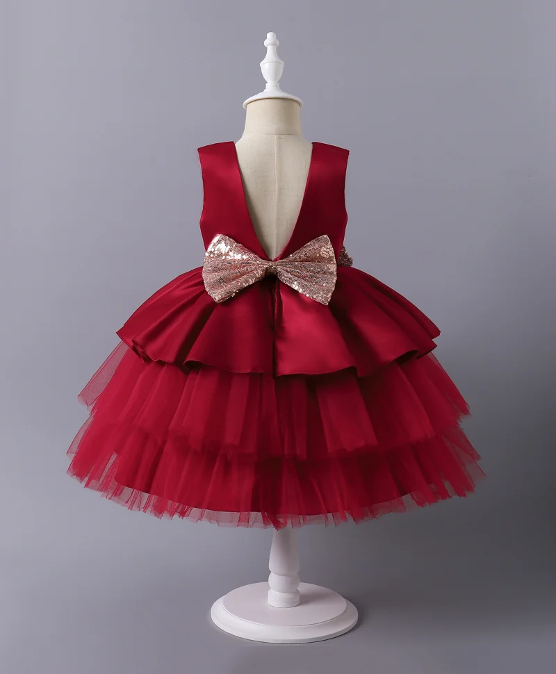 Mark & Mia Mark & Mia Sequins Embellished Bow Detailed Sleeveless Tutu Dress - Red