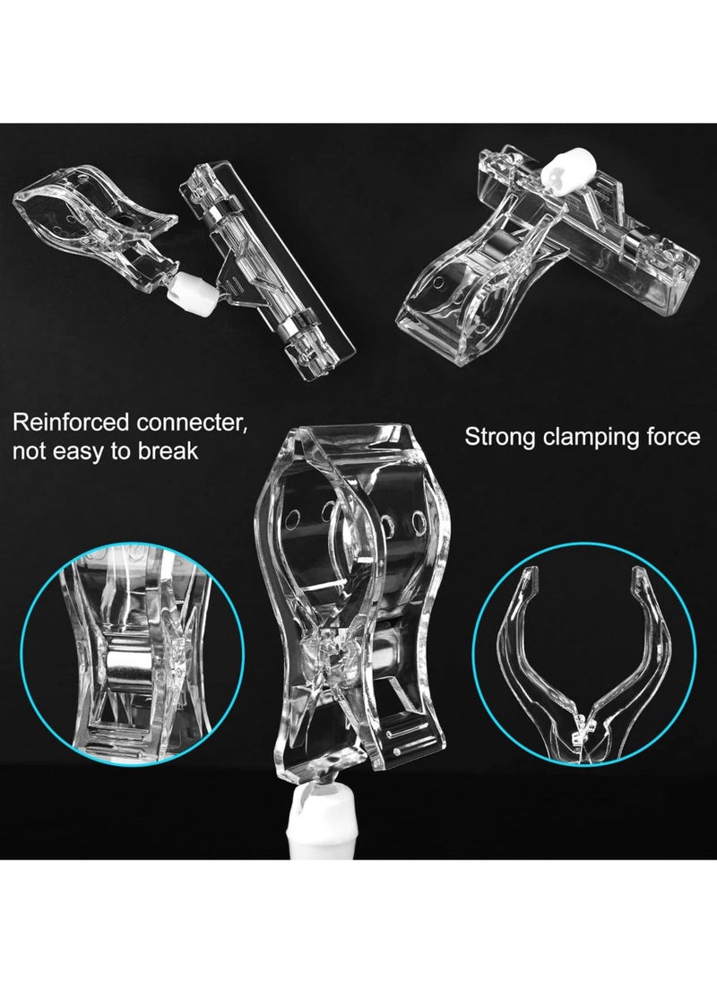 ORTUK 12 Pack Clear Sign Clips on Merchandise Display, Plastic Label Pop Clips on Sign Holder Shelf, Rotatable Menu Clips for Sale Retail Display, Double Sided Swivel Price Tag Clips on Clothes Rack  - Image 4