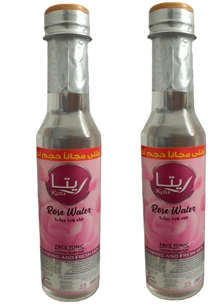 ROSE WATER Two Pieces of Reta Rose Water For Fresh And Radiant Skin 2*250ml