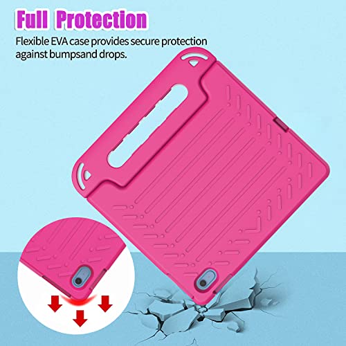 BMOUO Kids Case for iPad A16 11th Generation 11" 2025/iPad10th Generation 10.9 Inch 2022 - with Screen Protector, Shockproof Covertible Handle Stand iPad 11th 10th Generation Case for Kids, Rose - Image 5