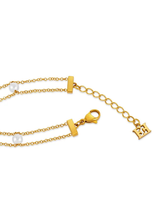 Escada  Lina Gold Plated 316L Stainless Steel Double Chain Bracelet for Women for Women | Best Price UAE